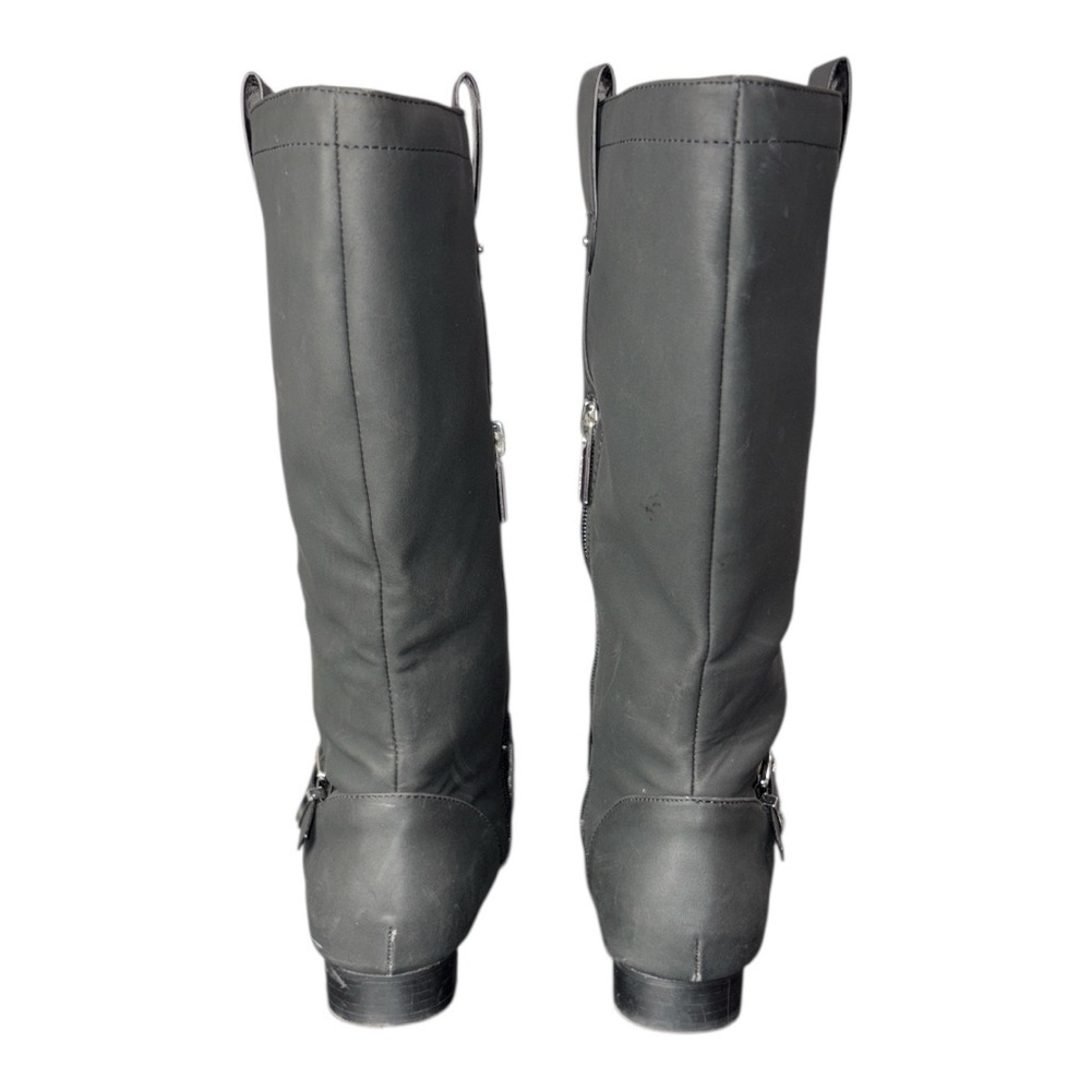 DKNY Ellie Studded Strap Tall Riding Boots Women's Size 5 Charcoal Grey Silver - Picture 5 of 9